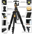 Q555 4-Section Folding Legs Aluminum Alloy Tripod Mount Monopod Holder with Ball Head.