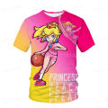 2023 New 3d Animated Super Mario Print Children Adult Same T-Shirt Popular Clothing Casual T-Shirt Breathable Summer Top.