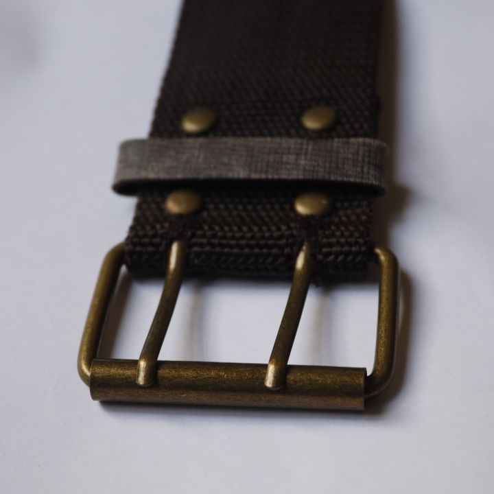 Belt%20for%20men-%20%20Belt%20Double%20Prong%20Buckle%20Wide%20Waistband%20Decorative%20New%20Unisex%20Brown%20Belt%20Canvas%20Dual%20Double%20Grommet%20Prong%20Rugged%20Buckle%20Army%20Style%20-%20Image%203