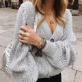 CHRLEISURE Women Knitting Cardigan Sweater Full Sleeve Ladies Casual kardigan Loose Solid Female Cardigan Coat.