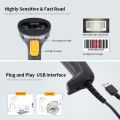 HXSJ Wired Barcode Scanner USB Versatile Code Scanning QR Code 1D&2D Code Reader for Supermarkets/Stores (Black).