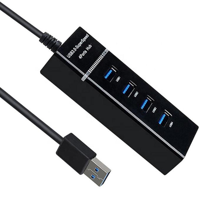 High Speed usb hub super fast 4 port usb hub Cable 30cm Adapter usb 3.0 hub for PS4 Slim/Pro Computer Laptop PC / High Speed USB 3.1 4 Port USB 3.0 Hub for PC Laptop Tablet - Black
