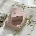 High-End Jewelry Box Compact Flocked Wooden Ring Storage Retro Necklace Case for Travel Home Gift Women Display.