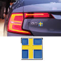 【DATA FROG Global MALL】Matel Swedish Flag Insignia Car Sticker 3D Exterior Decoration For Volvo S60 XC40 V60 V90 Side Door Trunk Car Tuning.