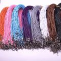 New 5pcs 2mm Leather Cord Wax Rope Chain Necklace Extender Chain Lobster Clasp DIY Jewelry Accessories. 