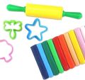 Non-Toxic Modelling Clay Kids Learning kit 8 Colors) with Roller & Mould.