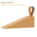 Wooden Door Wedge Stopper Non-Slip Solid Wood Door Stoppers Sturdy and Durable Door Stop Wedge with Hanging Leather (1 Pcs).