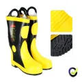 Fireproof Fire Fighting Safety Boots High temperature resistant waterproof fireman Footwear Rubber protection with anti-collision performance. 