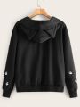 2023 New Stylish Design Ladeis  Printed Cotton Hoodie For Winter. 