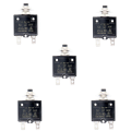 5X 5A Circuit Breaker 12V/24V Push Button Resettable Thermal Circuit Breaker Panel Mount with Waterproof Cap.