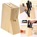 Wooden Knife Holder Block Scissor Slot Storage Rack - Burly Wood.