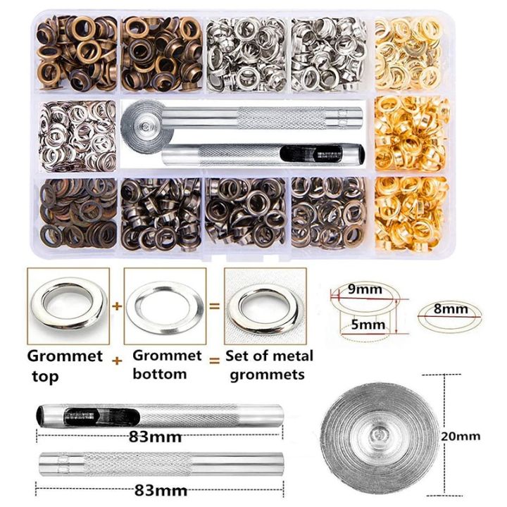 Practical%20Product%203/16Inch%20400Pcs%20Eyelets%20Kits%20Grommet%20Sets%20for%20Shoes%20Clothes(4%20Colors)%20-%20Image%203