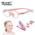 Kirka Optical Children Glasses Frames TR90 Flexible Kids Silicone Glasses Baby Eyeglass Kids Rubber Glasses Pink Unisex. 