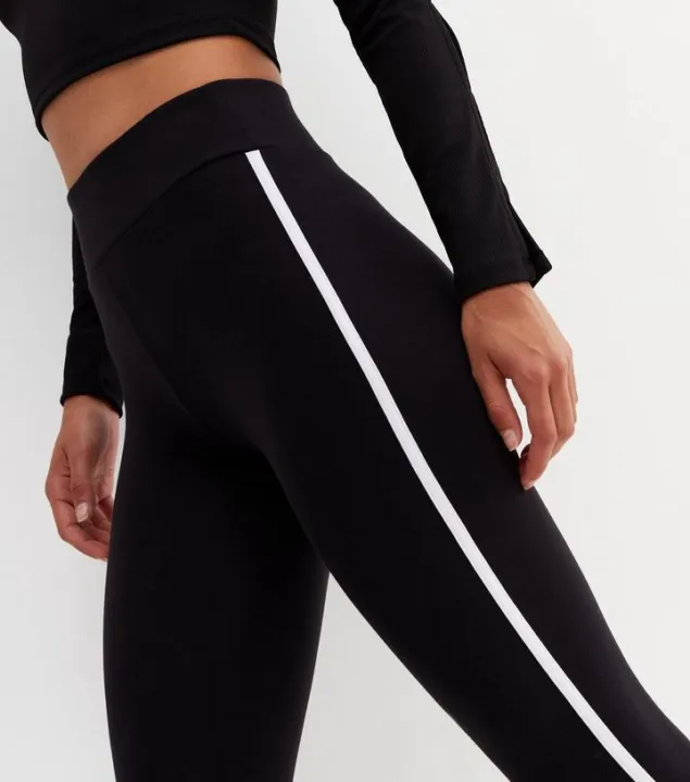 Black%20Side%20Stripe%20High%20Waist%20Leggings%20For%20Gym%20-%20Image%204