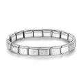 Hapiship Women Man Fashion Style Jewelry Heart Flower Butterfly Cross Dolphins Stainless Steel Elastic Bracelet Bangle ST00. 