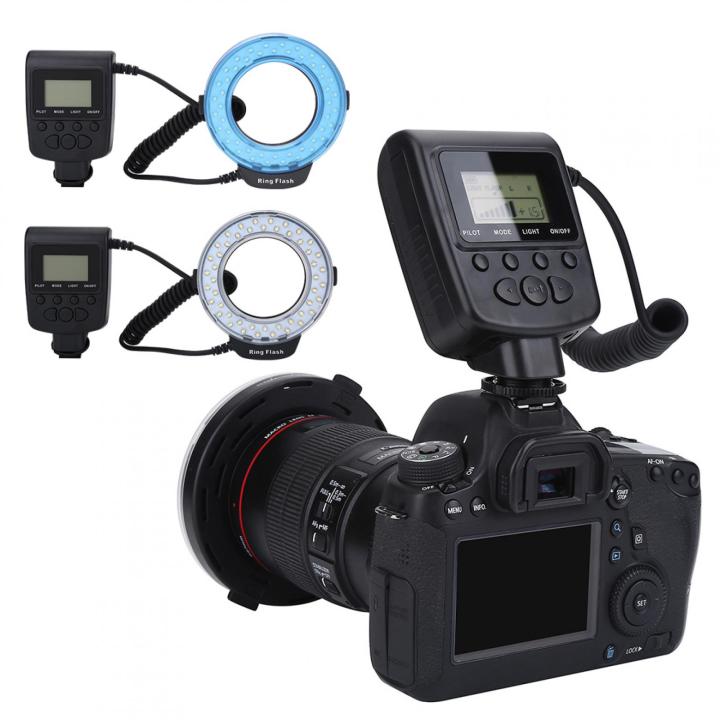 Portable 48 LED Ring Flash Light Lens Adapter Rings Kit For Canon for Nikon for Fuji SLR Camera