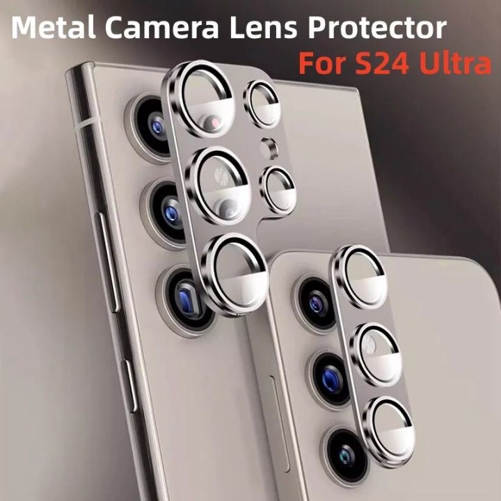 Camera Lens Protector For Samsung Galaxy S24 S23 Ultra Metal Lens Ring Glass for Samsung S24 Plus S24 Ultra Protective Lens Cap
