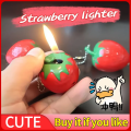 Customization Strawberry Lighter Open Flame Butane Gas Refilled Cute Lighter.