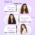 NOVUS 32/36/40mm Hair Curler 4000W Negative Ion Ceramic Care Big Wand Wave Hair Styler Curling Iron 30 Min Auto-off Styling Tool. 