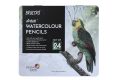 BRUSTRO Artists Water Colored Pencils - Set of 24 Shades - 4mm Lead | Break Resistant, Erasable, High Pigmented, Vibrant Colours | Ideal for Drawing, Mandala, Shading, Portrait, Fine Art Students.