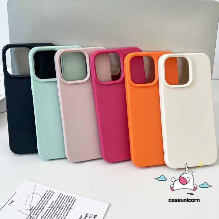 Luxury Candy Color Shockproof Soft Cover Compatible for IPhone 16 15 13 11 14 12 Pro Max 16 15 14 Plus XR X XS Max 12 11 Pro Frosted Imitation Skin Pattern Simple Solid Color Case