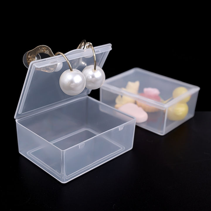 1/5/10Pcs Mini Rectangular Box With Lid Transparent Plastic Storage Boxes Dustproof Durable Storage Case Container Jewelry Packing Box