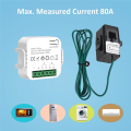 Tuya WiFi Smart Meter Digital Energy Meter Smart Energy Meter 80A Current Transformer Solar PV Production Consumption Monitor.