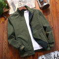 Varsity Jacket Men Windbreaker Double-sided Wear Jackets Men Baseball Jacket Hip Hop Streetwear Coat Solid Color BunnyGarden.