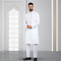 Lubnan White Color Cotton Regular Fit White Premium Panjabi For Men Eid Collection. 