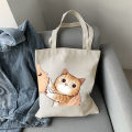 (New) cartoon canvas tote bag women men Wanita shoulderbags Lady handbags fashion shopping bags school booksbag tuition bag. 