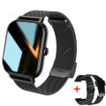 +2pc Straps Smart Watch Women Men Smartwatch 1.44'' Square Dial Call BT Music Smartclock For Android IOS Fitness Tracker Watches. 