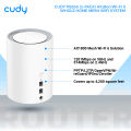 Cudy M1800 (2-pack) AX1800 Wi-Fi 6 Whole Home Mesh WiFi System - 1201Mbps on 5GHz and 574Mbps on 2.4GHz - MU-MIMO, Beamforming, WPA3 - Whole Home Coverage - White. 