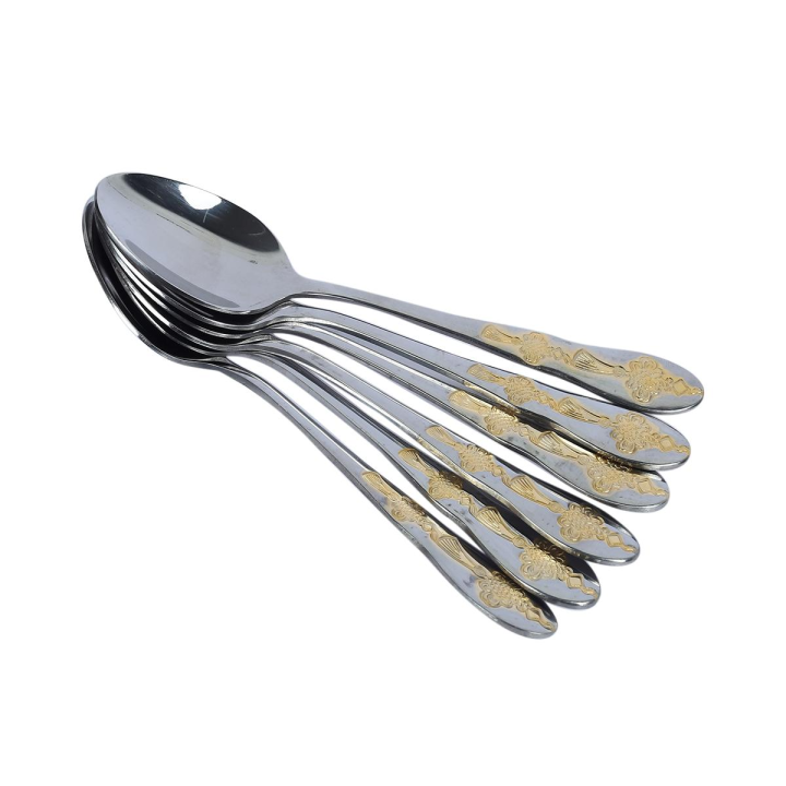 The 6-Piece Stainless Steel Spoon Set, Featuring Multi-Design Options, Offers Durability And Functionality For Various Culinary Tasks