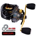 Pesca Carp Fishing 7.2: 18 + 1BB Carbon Fiber Baitcasting Reel Spinning Reel Fishing Wheel 10KG Max Drag. 