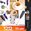 Hand Mixer Cappuccino Coffee Maker_ Black _ 2 pcs Free battery. 