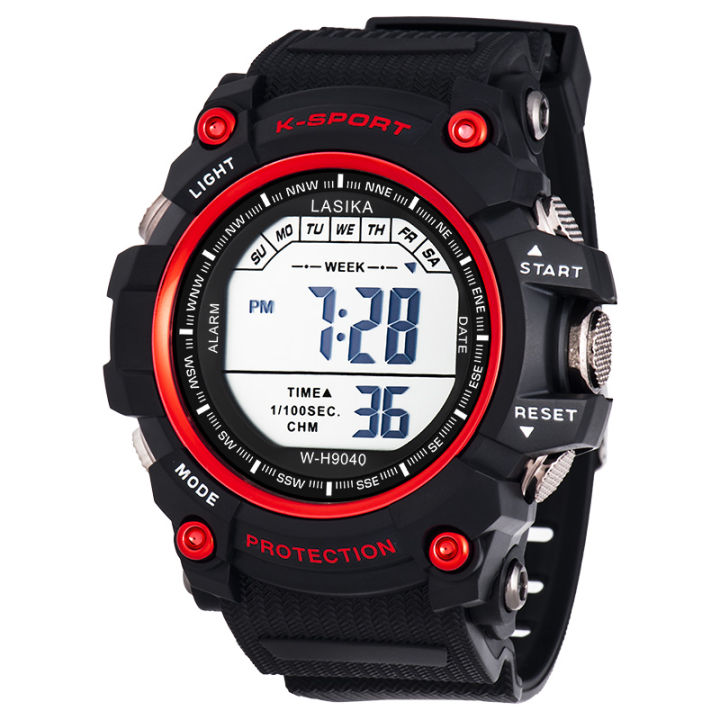 LASIKA W-H90  Water Resistance 50m Silicon Digital Watch for Men - Black(null) - Watch For Men - Watch - Watch For Men - Watch - ঘড়ি - Watch For Men