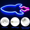 Neon LED Light Planet, Rocket and Thunder Design for Gifts, Night Light, Gaming Room, Kids Bedroom, Living Room, Wall Decor, Home Decoration Purpose  with USB Plug in or Battery system Light. 