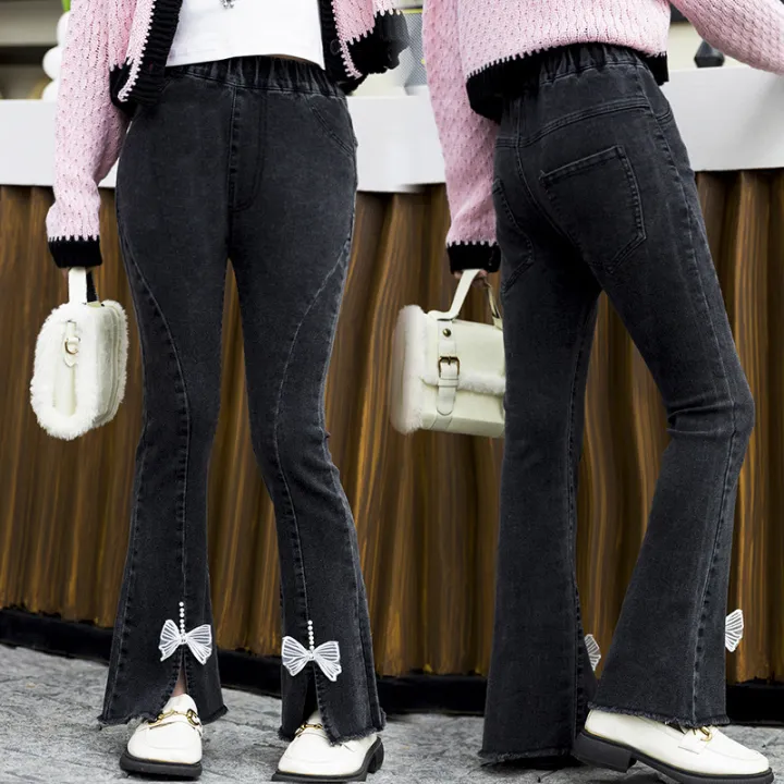 Girls'%20pants%20spring%20and%20autumn%20wear%202024%20new%20foreign%20elastic%20slim%20denim%20flared%20pants%20children's%20spring%20pants%20-%20Image%208