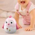 Musical Doll Toy Chicken Wobble Toy, Smooth Edges, Montessori Chick Tumbler Toy, Crawling Time Wobbling for Newborn Babies Infants 0 3 6 9 12 Month. 