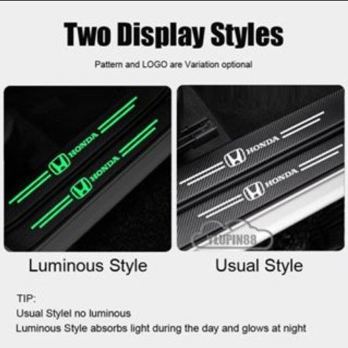 4Pcs%204D%20Carbon%20Fiber%20Luminous%20Glow%20in%20Dark%20Anti%20Scratch%20Car%20Door%20Protective%20%20Stickers%20For%20HONDA%20-%20Image%205