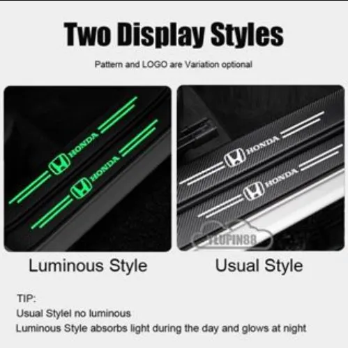 4Pcs%204D%20Carbon%20Fiber%20Luminous%20Glow%20in%20Dark%20Anti%20Scratch%20Car%20Door%20Protective%20%20Stickers%20For%20HONDA%20-%20Image%205