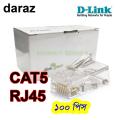 RJ45 Plug Ethernet Gold Plated Network Connector 100Pcs Transparent D-Link.