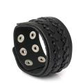 Jessingshow 2021 Fashion Vintage Handmade Weave X Letter cow Leather Bracelet Men Charm Cuff Wristband Wide Leather Bracelet. 