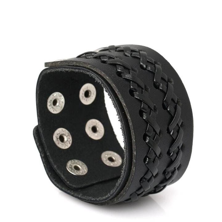 Jessingshow 2021 Fashion Vintage Handmade Weave X Letter cow Leather Bracelet Men Charm Cuff Wristband Wide Leather Bracelet