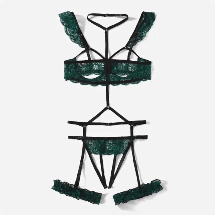 Lace%20Lingerie%20Set%20Women's%20Underwear%20Transparent%20Open%20Bra%20Panty%20Sets%20Garter%20Lace%20Black%20Lingerie%20Bra%20Underwear%20Set%20-%20Image%205