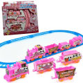 Electric Hello Kitty Train Railway Set for Baby Kids Diy Track Small Train Puzzle Assembled Track Train Toy Magic Education Toy Rail Car Children Gift Boy Girl Toy Store.