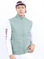 Pantoneclo Premium Quality Multicolor Men's Padding Sleeveless Jacket - Ochre / Silver Blue / Four Leaf Clover. 