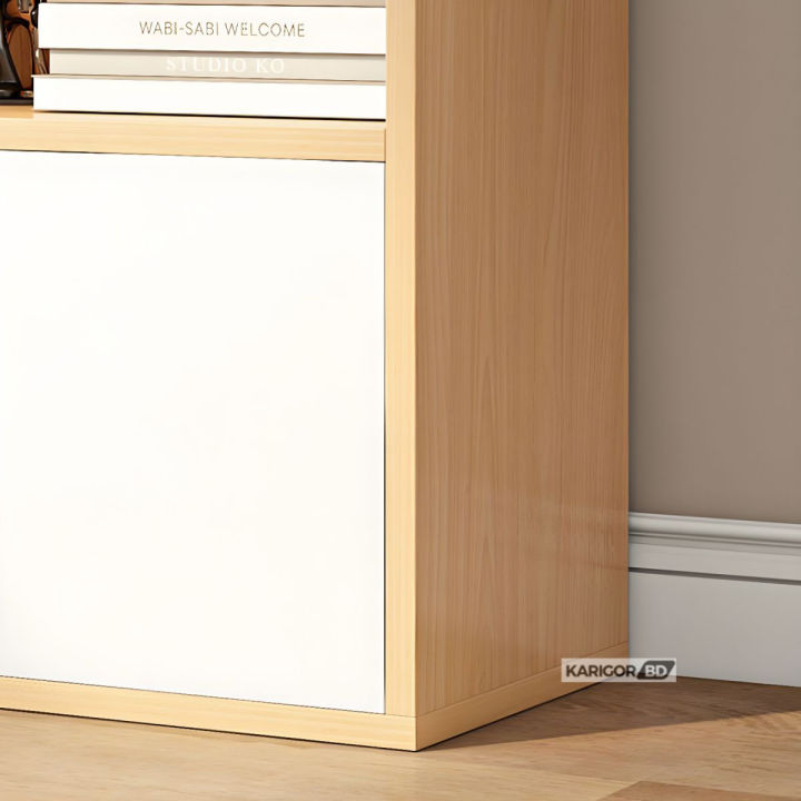 Bibliophile%20Book%20Shelf%20Shelving%20Stand%20Display%20Shelve%20Engineered%20Wood%20Bookshelf%20Showpiece%20Rack%20with%20Storage%20Cabinet%20by%20KARIGOR%20BD%20-%20Image%209