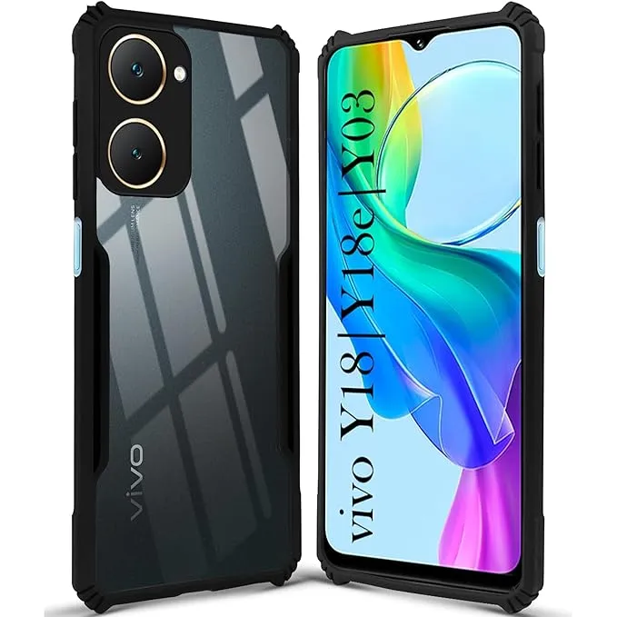 VIVO%20Y03%20Protective%20Black%20Border%20Crystal%20Clear%20Xundd%20Mobile%20Back%20Case%20Cover%20-%20Image%202