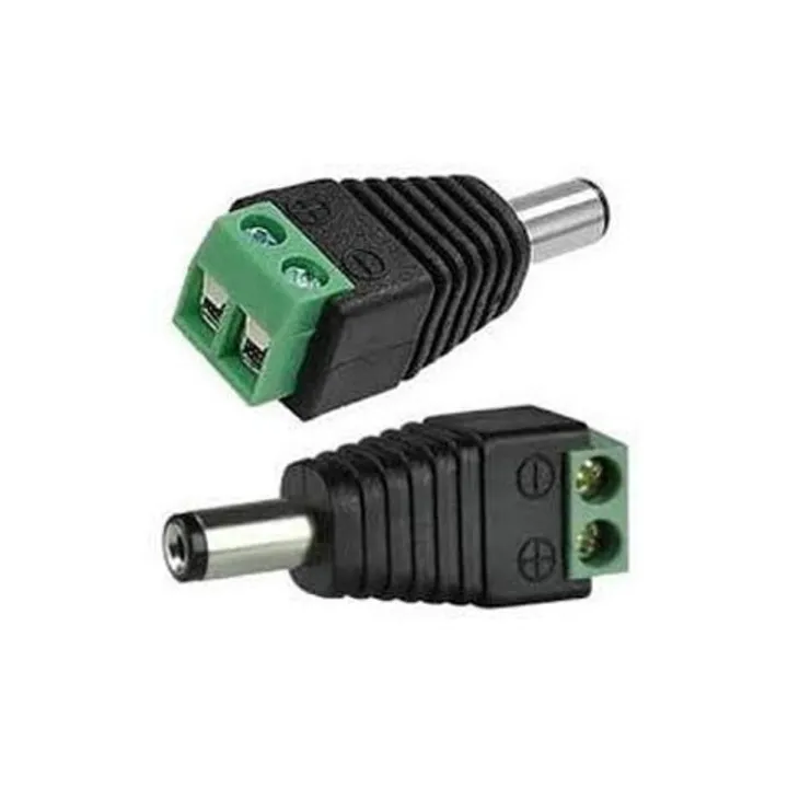 2Pcs- MALE 2 Pin Screw Terminal With BARREL Type 2.1mm Male DC Power ...